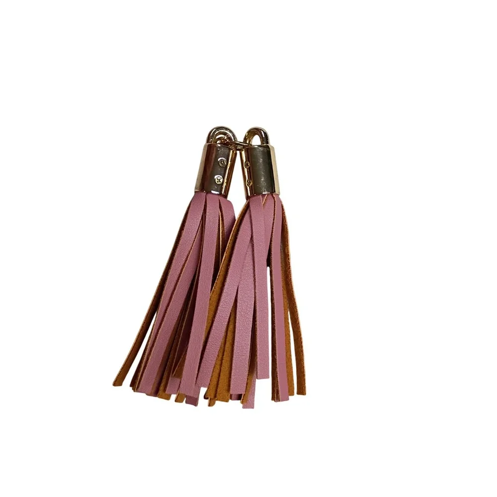 BP Mini Backpack Womens Small Pink Quilted Faux Leather Tassel Gold